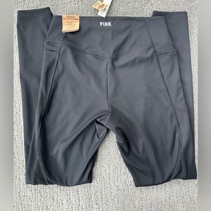 PINK/VS black leggings, NWT, size M